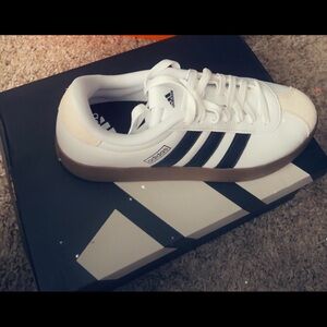Adidas Classic White and Black Trainers